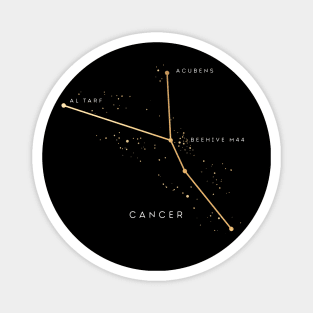 Gold Cancer Zodiac Constellation Magnet